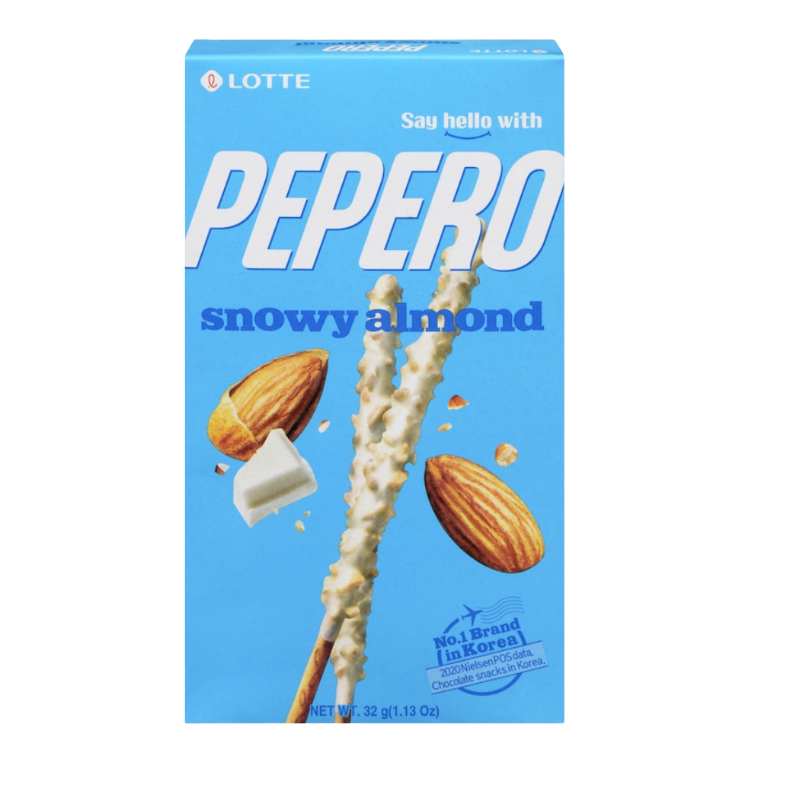 LOTTE White Chocolate Covered Biscuit Stick With Almond Clumps (32g)