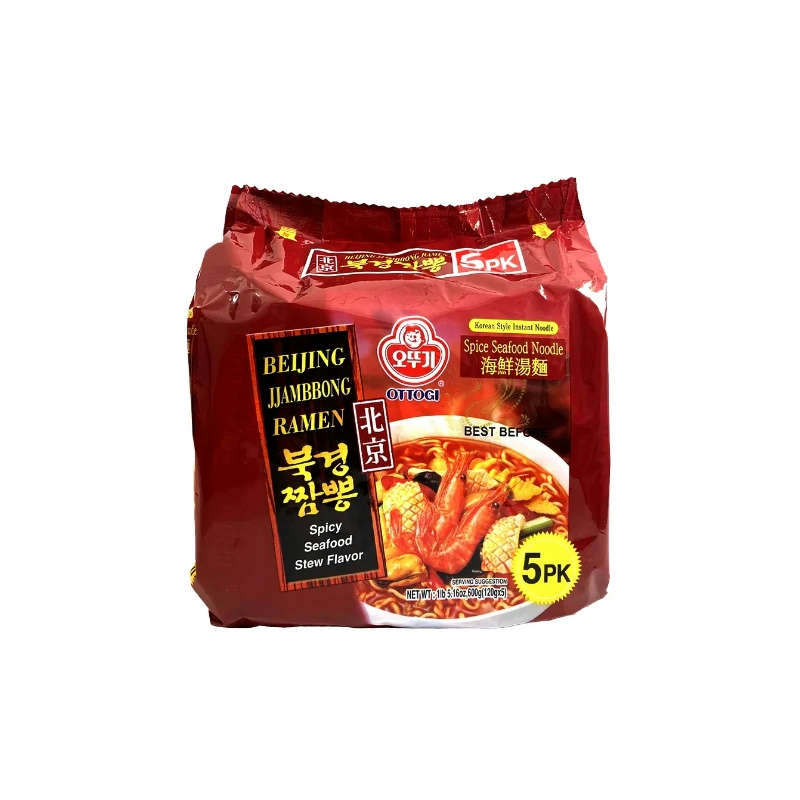 Ottogi · Spicy Seafood Flavor BEIJING Jjajang Ramen (5*120g)