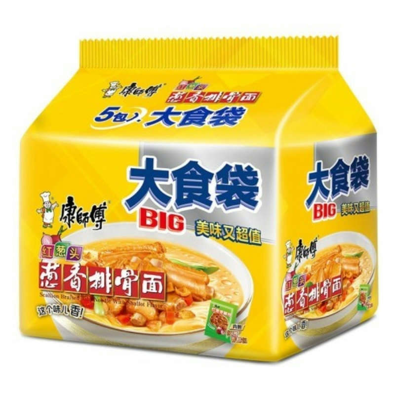 Master Kong · Big Eat Bag Scallion Pork Ribs Instant Noodle (5*145g)