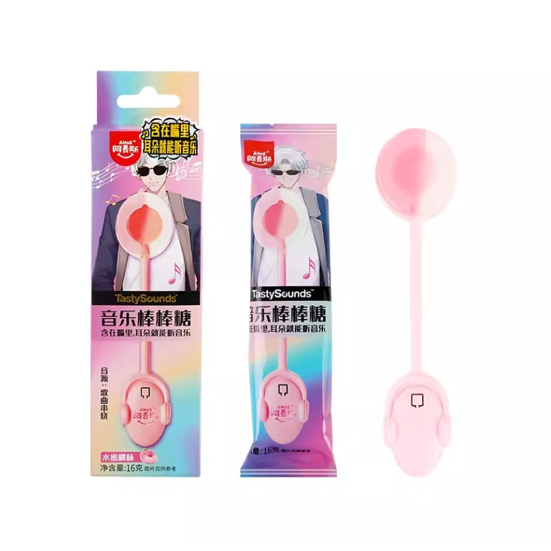 AMOS · Peach Flavor Tasty Sound Music Lollipop (16g)