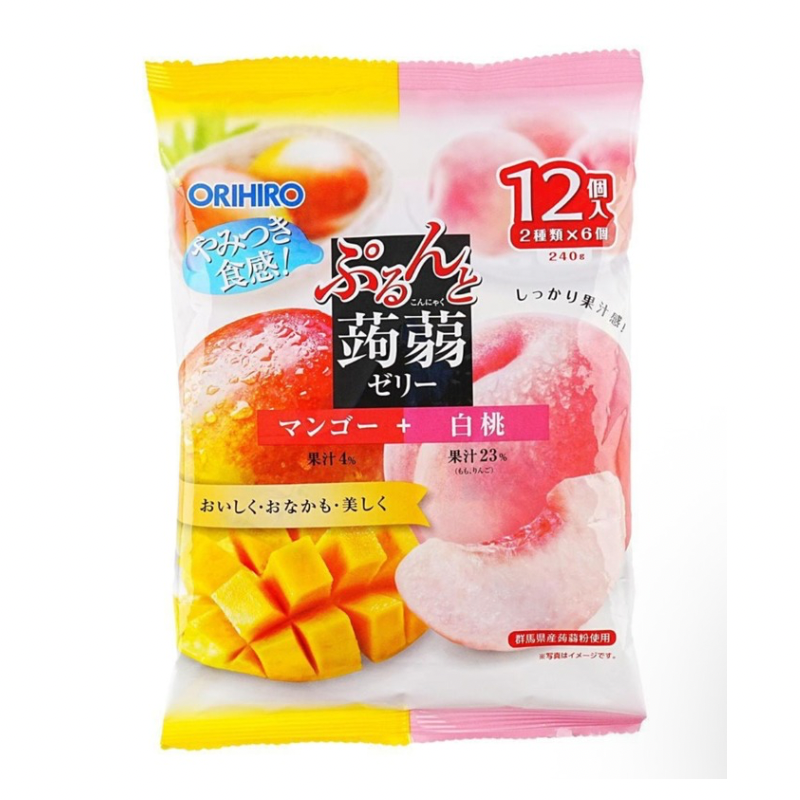 ORIHIRO · Konjac Jelly Pouch Mango & White Peach Flavor(240g)