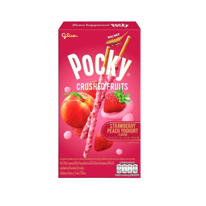 Pocky · Crushed Fruits Strawberry Peach Yoghurt Biscuit Sticks (38g)